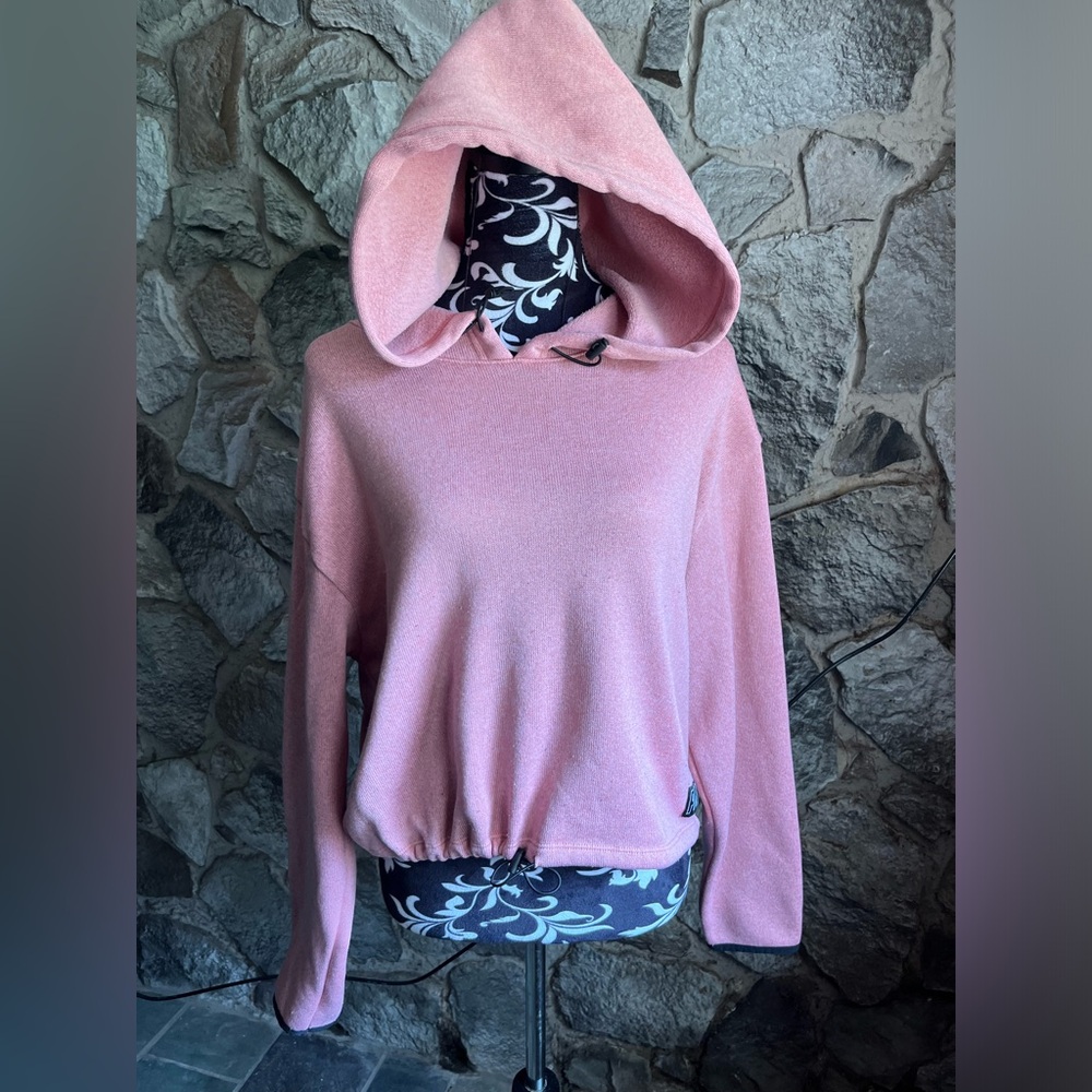 PINK Pink& Black Cropped Hoodie L